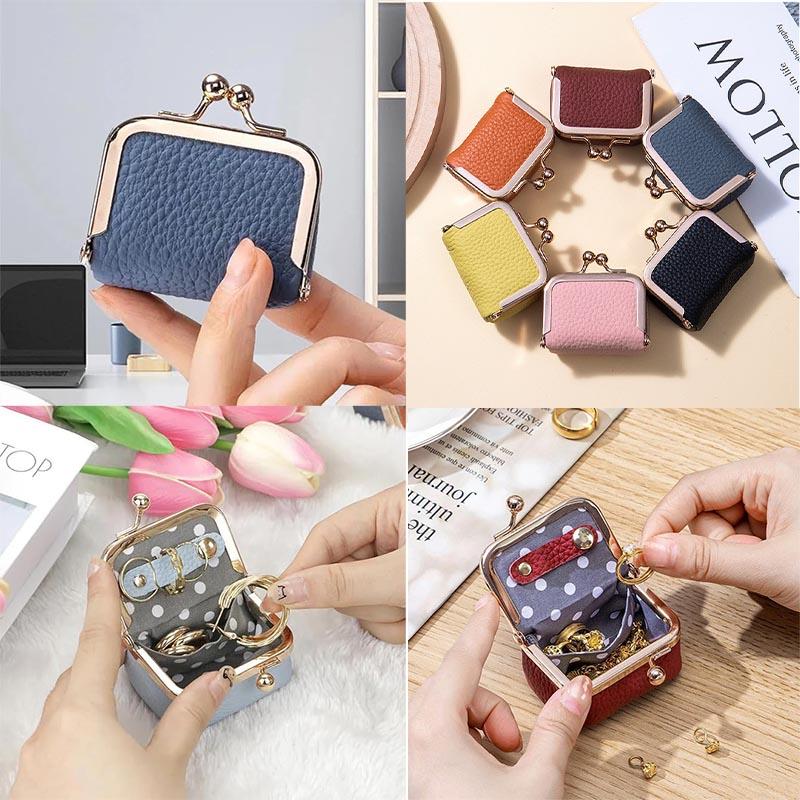 1P Мини-шкатулка для украшений из натуральной кожи, органайзер для женщин - Мини-футляр для ювелирных изделий, небольшой дорожный кошелек для монет, органайзер для хранения