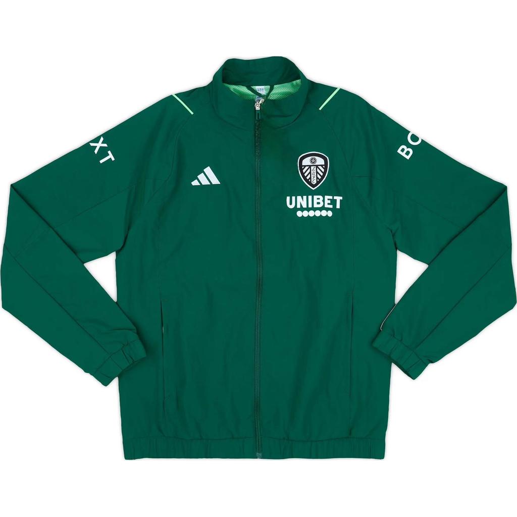adidas Мужская тренировочная куртка Leeds United на молнии, зеленая HU1334