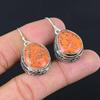 Natural Orange Turquoise Gemstone Drop/Dangle Vintage Earrings 925 Silver