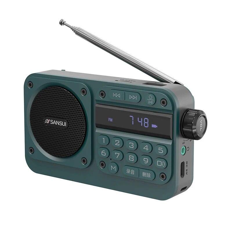 Портативный FM-радио, мини-FM-радиоприемник, уличный Bluetooth-динамик, TF-карта, USB-наушники, MP3-плеер, рекордер 70-108 МГц