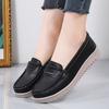 2025 Women Shoes Spring Fashion Black Leather Slip-on Loafers Women's Non-slip Casual Shoes Zapatos Mujer Flat Shoes for Ladies