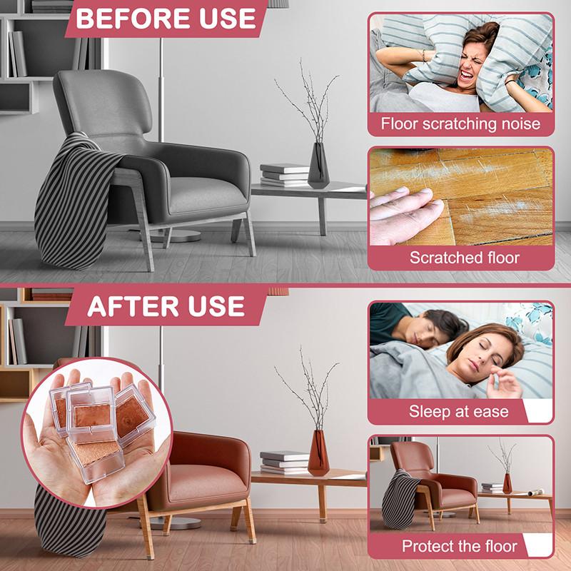 16 шт. силиконовых накладок на ножки столов и стульев, квадратные накладки, носки, противоскользящие накладки для защиты пола мебели