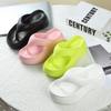 Hao Li Jia Women's Summer Thick Sole Height-Boosting Non-Slip Odor-Resistant EVA Flip Flops