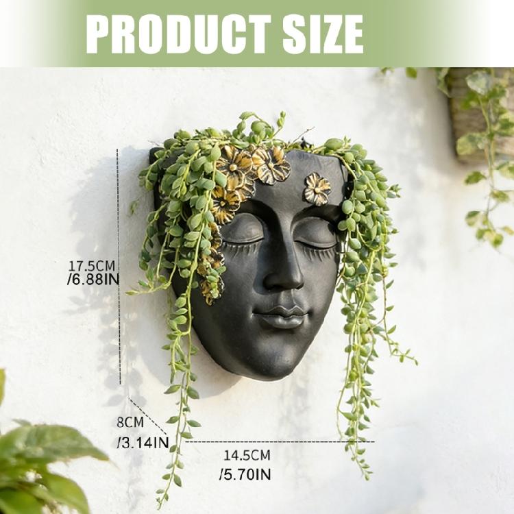 Artistic Face Shape Wall Planter Retros Human Profile Flowerpots Creative Plant Pot for Wall Decoration Balcony