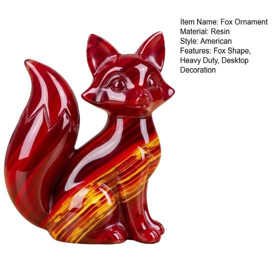 Luxury Fox Sculpture Healing Fox Statue Lucky Animal Figurine Home Office Desktop Decoration Ornament
