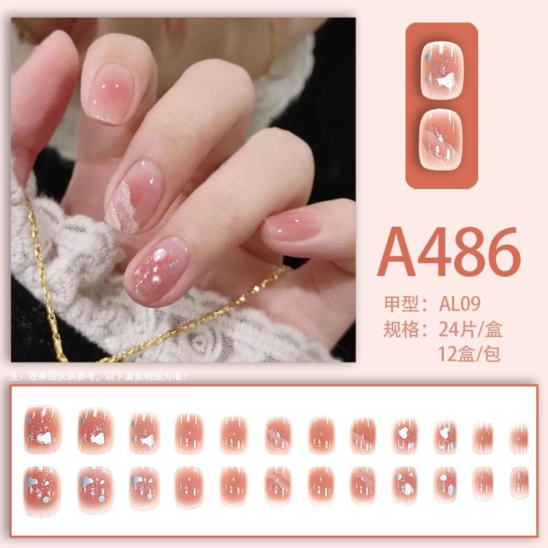 2024 Gentle, sweet, fresh, high-end, simple, printed, fashionable wearable manicure