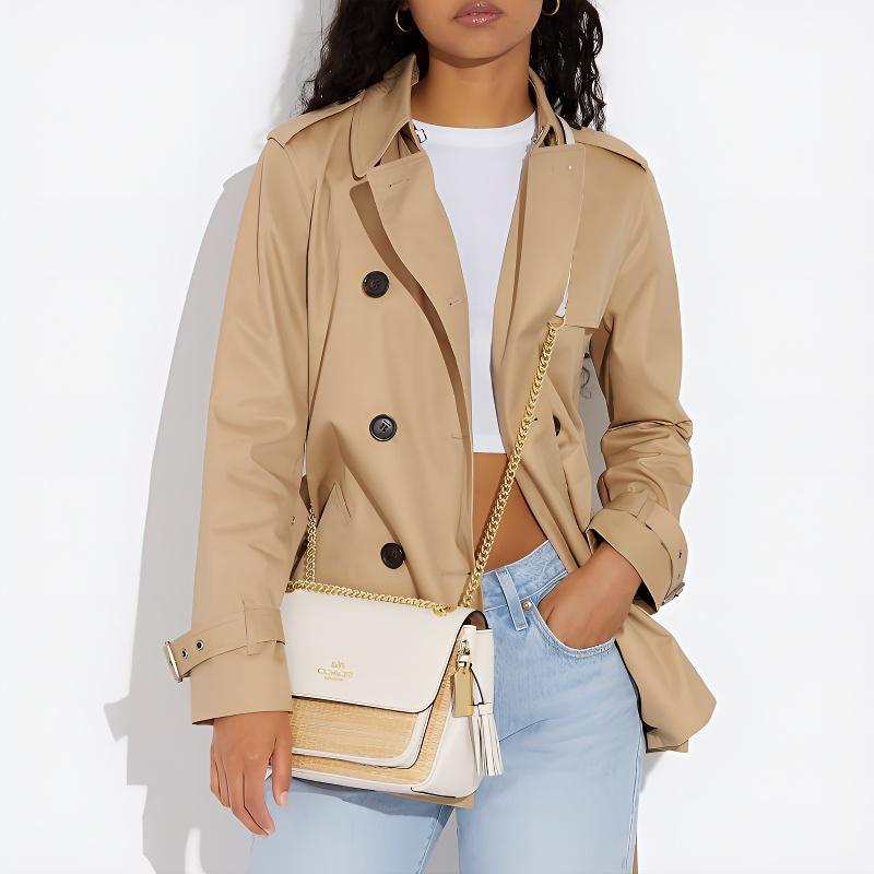 New COACH Klare Fabric With Leather Crossbody Bag, Shoulder Bag Women's Ecru CH209-IMCAH