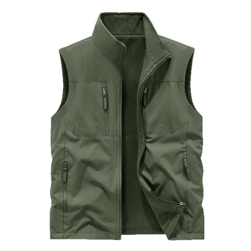 DoubleSided Vest Men'S Autumn And Winter StandUp Collar Casual Vest Large Size Warm Men'S Photography Vest
