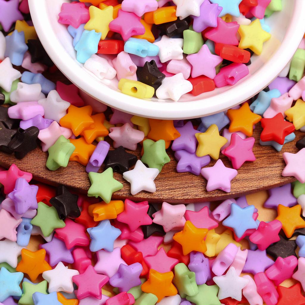 500 г, около 2500 шт., ювелирные аксессуары в форме звезды, свободные бусины, фурнитура «сделай сам», акриловая прокладка ярких цветов, 9 мм