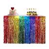 Table Skirt Tinsel Wavy Metallic Foil Fringe Reusable Waterproof Dense Beach Jungle Parties