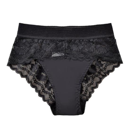 Women Underpants High Waist Hollow Out Lace Soft Breathable Anti-septic Stretchy Moisture-wicking Flower Embroidery Mesh Lady Panties Briefs