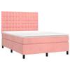 3143270 vidaXL Divan Bed with Mattress Pink 140x200 Cm Velvet
