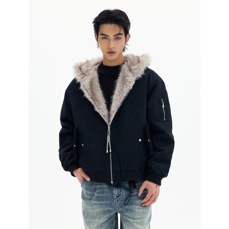 Kisko Зимняя Модная Марка Двусторонняя Летная Хлопковая Куртка для Мужчин и Женщин с Чувством Дизайна, Теплое и Толстое Пальто с Капюшоном