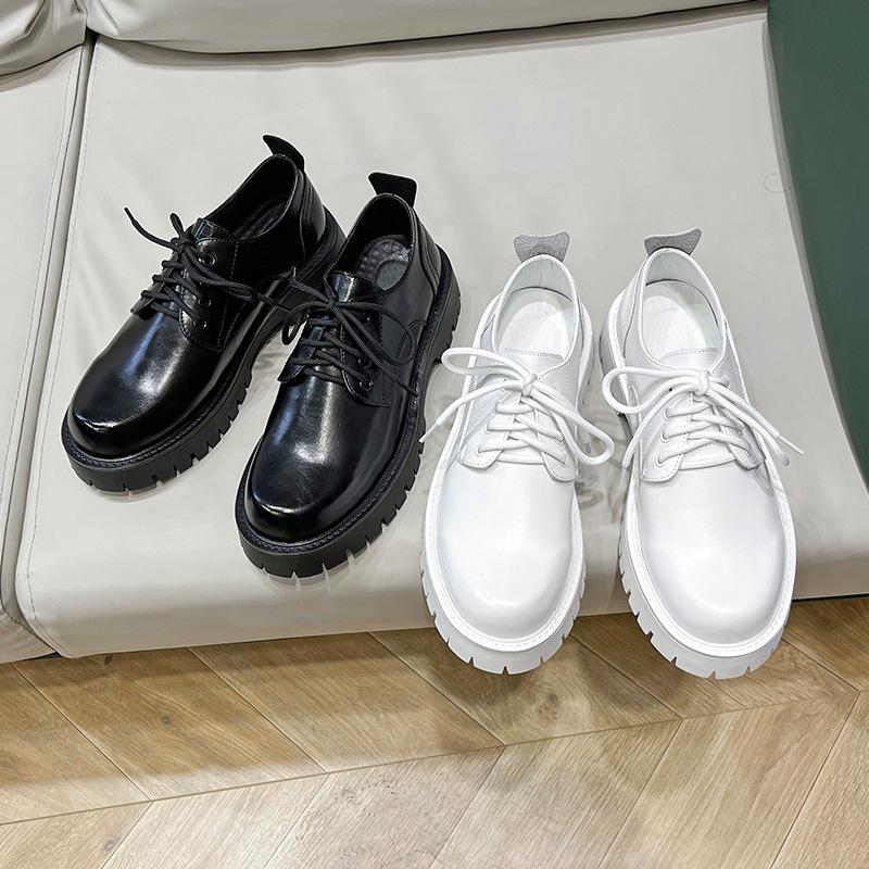 Туфли из натуральной кожи на каблуке-бублике, мужские желтые туфли в стиле ретро, белые мокасины в британском стиле, повседневная обувь Niche 2135-T