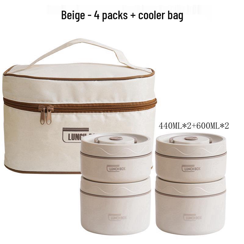 Двухслойный ланч-бокс из нержавеющей стали 304 с крышкой для офисных работников и студентов