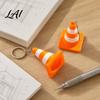 Traffic Cone Key Ring 3D Printed Keychain Orange White Hanging Mini Keychain Decor with Keyring Schoolbags Handbags Backpacks Charm Pendant Ornament