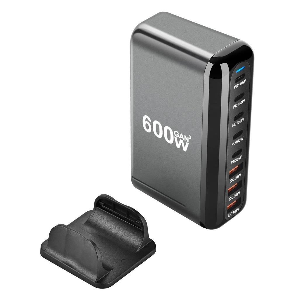600 Вт GaN зарядный концентратор Multi Ports QC PD USB C быстрая зарядная станция адаптер совместим с iPhone 16/15/14 iPad MacBook ноутбук