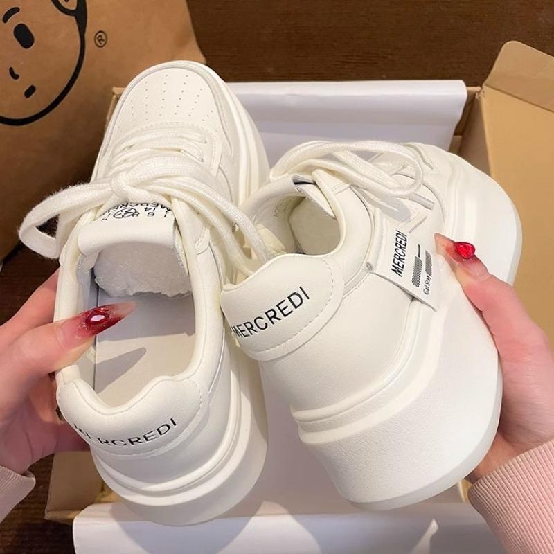 Мода 2024 года, женские модные кроссовки со шнуровкой, нескользящие женские туфли, повседневная женская обувь на толстой подошве с круглым носком и платформой