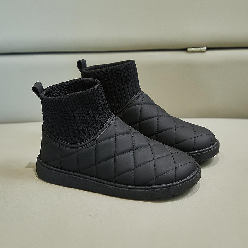 Fashion Snow Boots Women's Velvet Thickening 2024 New Winter Fashion Short-tube Slip-on Warm Bread Cotton Shoes Winter Boots