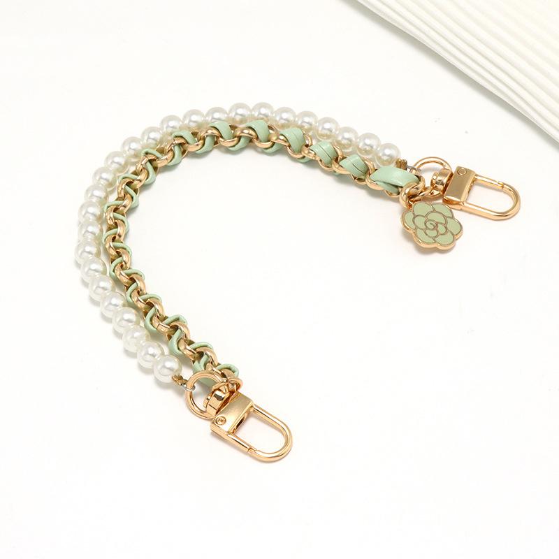 26Cm Pearl Purse Chain Short Handle Replacement Bag Chain Strap Metal Shoulder Chain Handbag Chain Accessories For Purse Bags