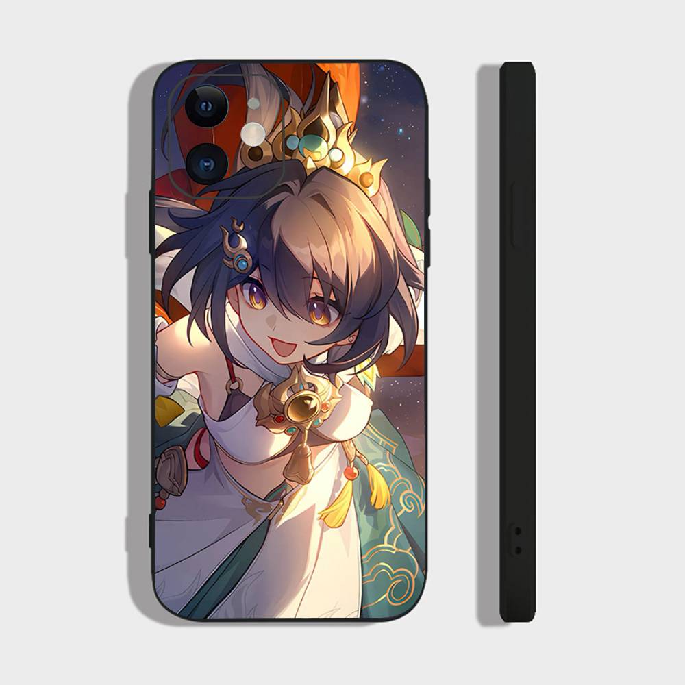 Yunli Анимированная игра Honkai Star Rail Чехол для телефона для iPhone 17 Air 16 15 14 13 Pro Max 11 12 Черный силиконовый чехол