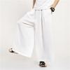 Men's Ice Silk Retro Chinese Style Drape Nine-Point Wide-Leg Pants