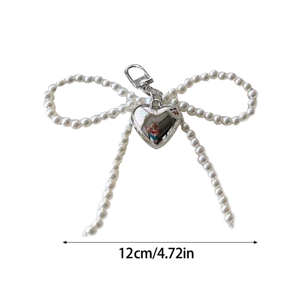 Fashionable Beaded Bowknot Phone Chain Stylish Keychain Pendant Bag Decoration Elegant Pendant for Backpack Purse Bag