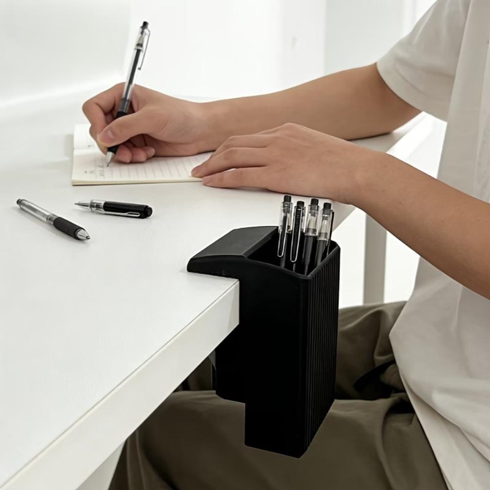 No-Drill Clip-On Pen Holder Desk Organizer Storage Box For 1-3.5cm Edges Adjustable Pencil Storage Box Office Supplies Access