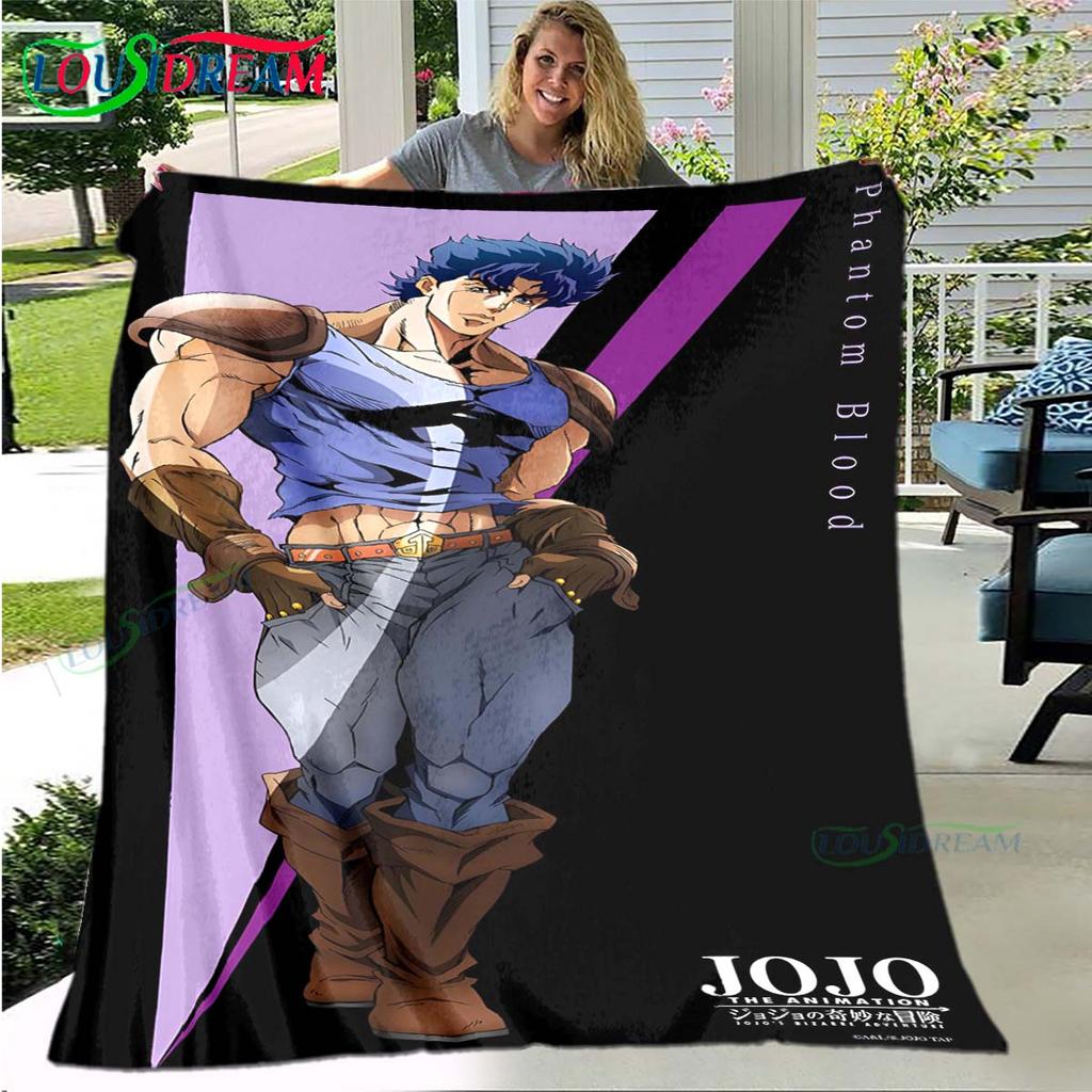 Мультяшный плед J-JoJo's Bizarre Adventure, Фланелевый плед для кровати, дивана, пикника, офиса, похода, отдыха, для сна, подарок на день рождения