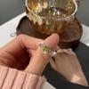 Регулируемое кольцо из стерлингового серебра S925 для женщин, украшение с натуральным хрустальным камнем, полый высококлассный дизайн, кольцо в стиле легкой роскоши, ежедневный подарок