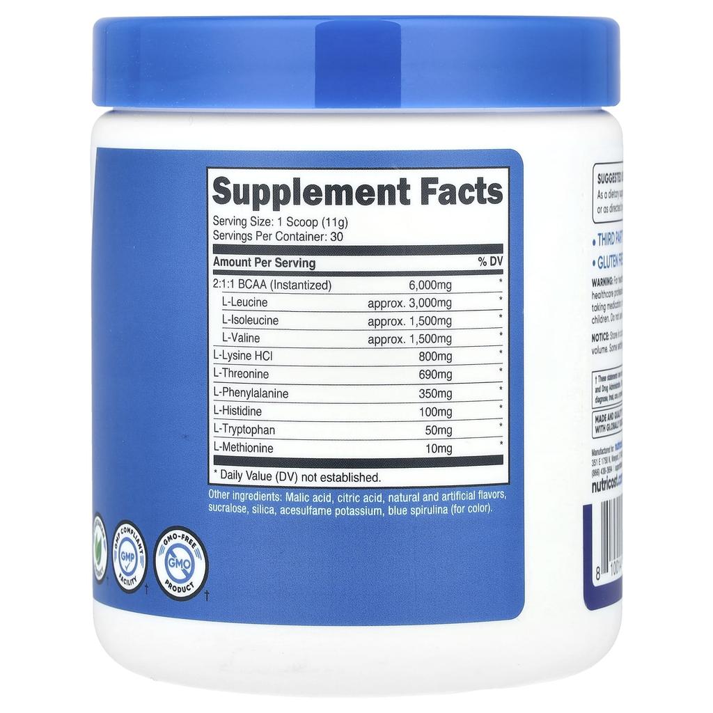 Essential Amino Acids, Powder, Blue Raspberry, 330G (11.8Oz)