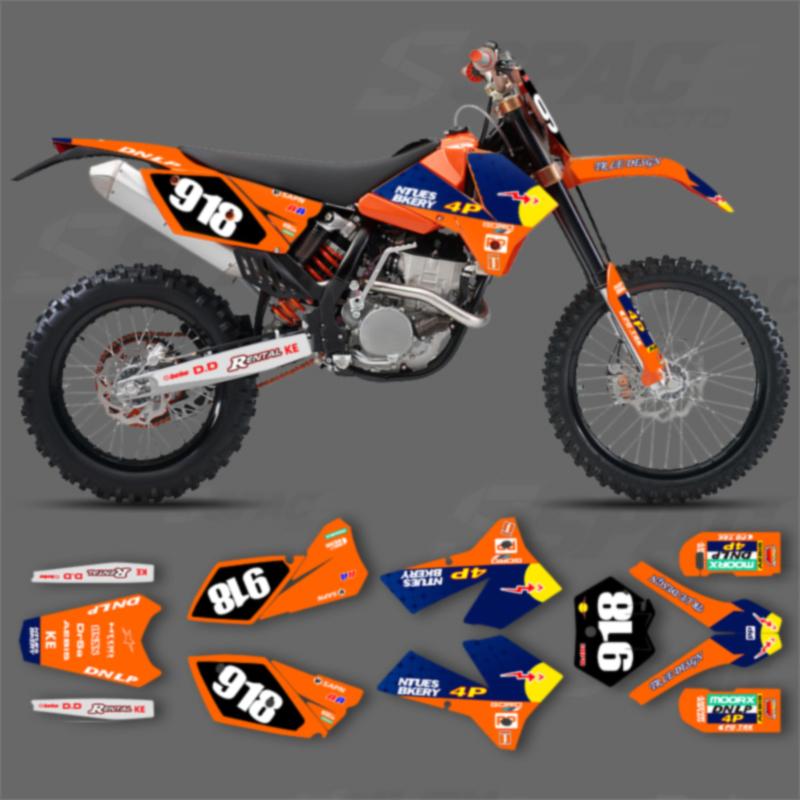 SPACE Custom Motorcycle Graphics Background Decal for KTM 2005 2006 SXF 2006 2007 XCF 2005 2006 2007 EXC Decals Stickers Kits 07