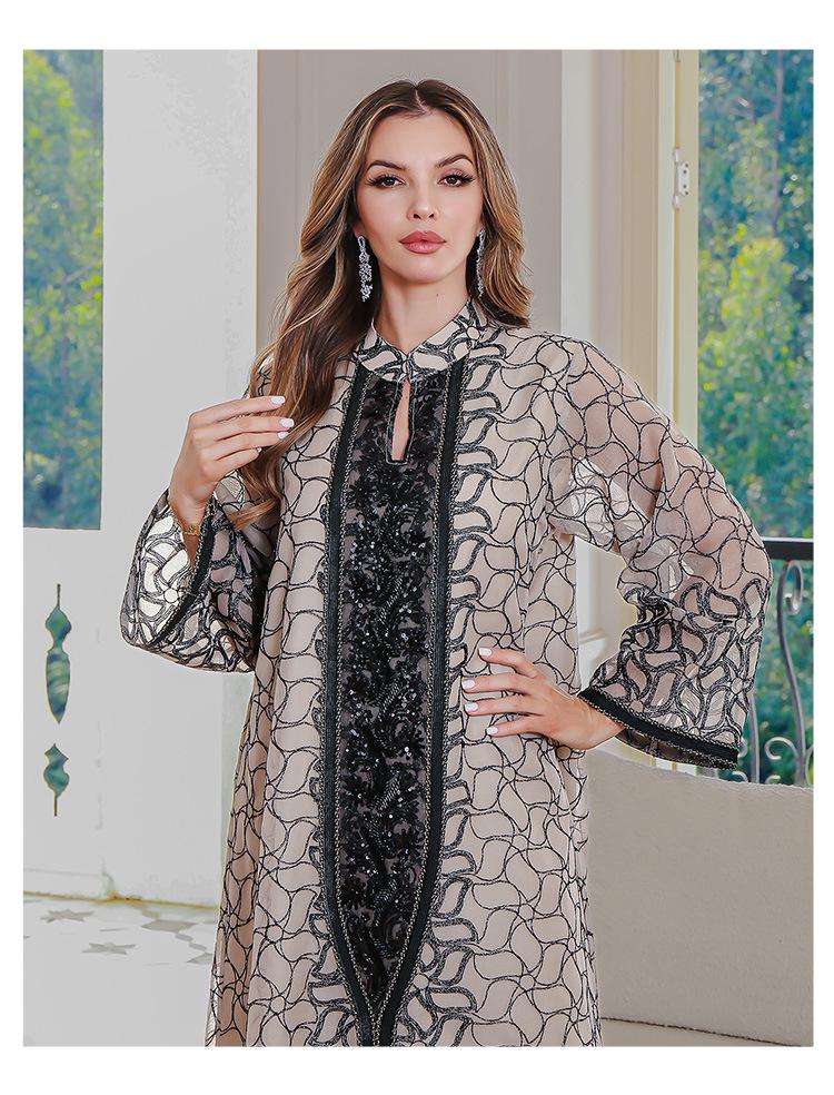 New Arrival: Sequin Abaya - Long Robe/Dress for Muslim Women, Middle Eastern/Arabic Style, Dubai-Inspired