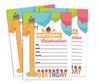Darling Souvenir Multicolor Birthday Invitation Card 28 Pcs Fill or Write In Blank Invites Printable Party Supplies 5 X 7