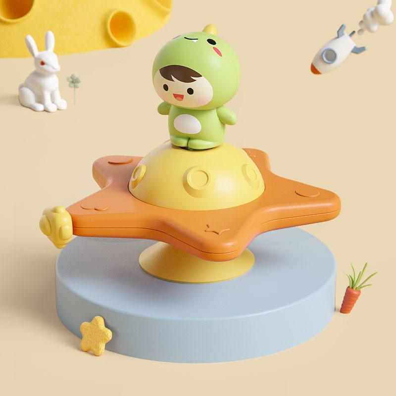 Baby Montessoris Spin Cup Top Bath Toys Bathing Sucker Spinner Suction Sensory Toy Rotating Rattles Early Educational Fidget Toy