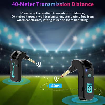 Набор передатчика и приемника для гитары 2,4G WS-4 Беспроводная гитарная система для электрогитары, бас-гитары 48K/16bit Передача в реальном времени