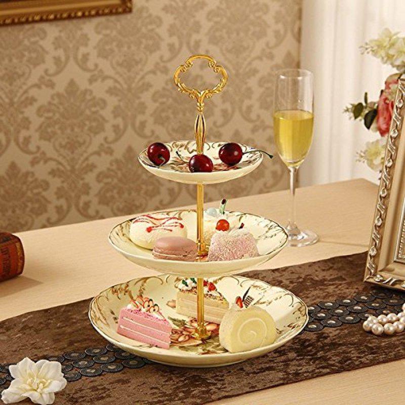 Мульти-стиль 3-х ярусная подставка для тарелки для торта, фурнитура для крепления стержня, цвет подставки для тарелки:Серебряный