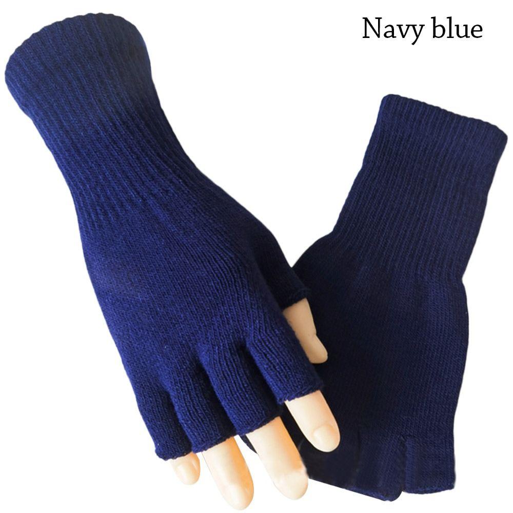 Half Finger Long Mitten Thicken Fingerless Gloves Winter Knitted Gloves Cycling Driving
