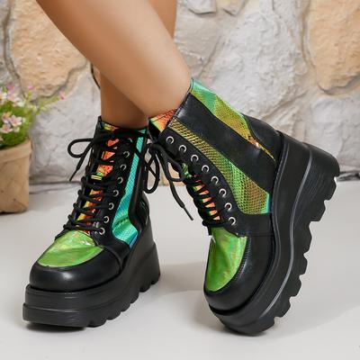 Модные Новые Женские Ботинки на Платформе Уличные Удобные Дизайнерские Ботильоны Модные Ботинки на Молнии Противоскользящая Обувь для Женщин Zapatos De Mujer