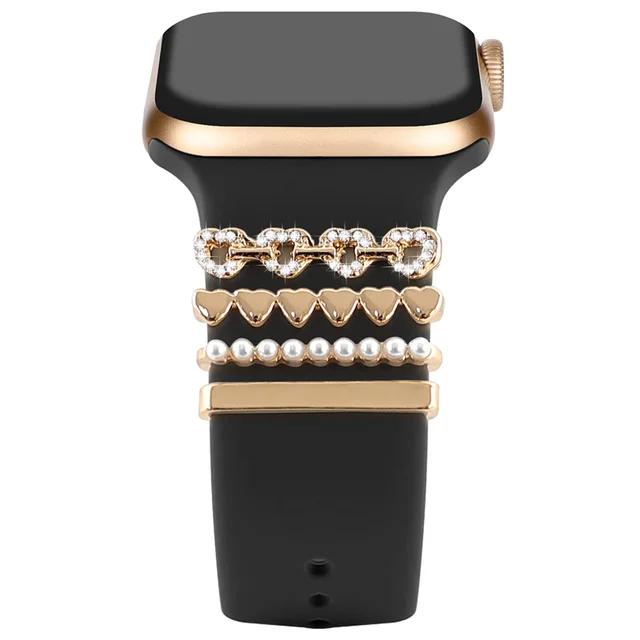 Decoration For Apple watch band 9 8 7 6 SE Ultra 2 Accessories Diamond Jewelry Decorative ring for Samsung watch strap 20mm/22mm