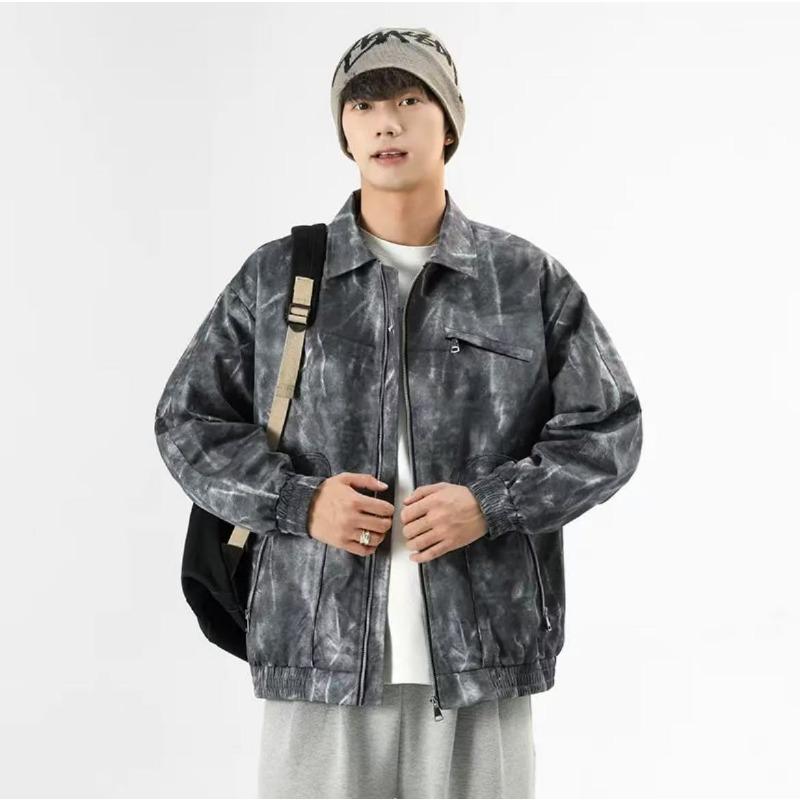 Куртка тай-дай для мужской весны и осени, новая свободная повседневная универсальная куртка