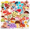 50PCS Mushroom Waterproof Stickers, Cute Decorative Decals for Laptop, Fridge & Notebook