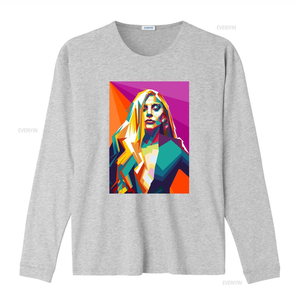 Винтажная футболка Lady Gaga для молодежи с длинным рукавом и размером для малышей, винтажная, стиранная, удобная, уличный стиль, повседневная