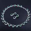 CMM High Quality Emerald Color Zirconia Women's Party Jewelry Earrings Necklace Set