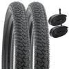 YunSCM Set of 2, 16x2.125 Tires, 57-305 Bicycle Tires + Tubes, 32mm Wall, Compatible with 16-inch 2.125 Cross Bikes and Mountain Bikes, Y-125