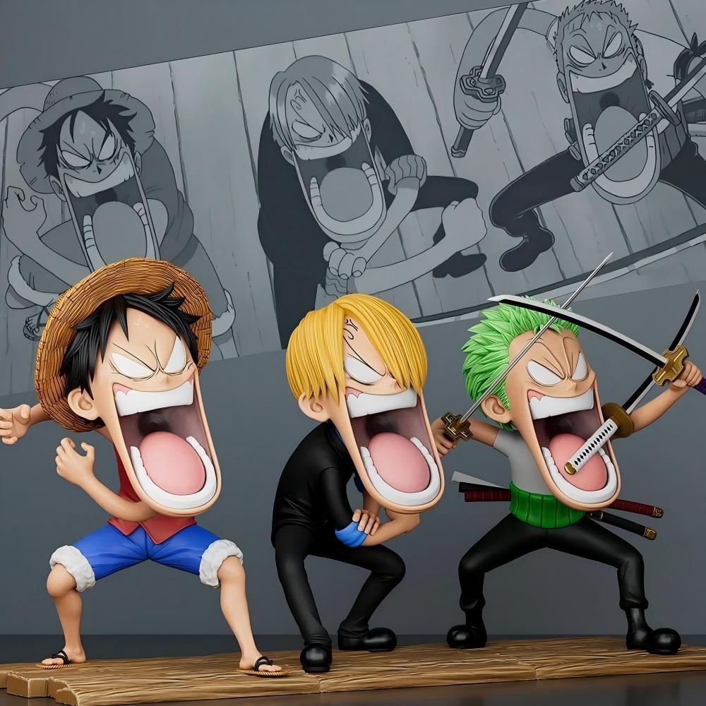 Фигурки Луффи, Зоро, Санджи из One Piece, Q-версия, сидячая поза - Модный игровой кукла, модель, игрушка, украшение
