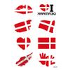 National Flag Water Transfer Printed Waterproof Tattoo Stickers for European Cup America's Cup Football Fans Face Stickers