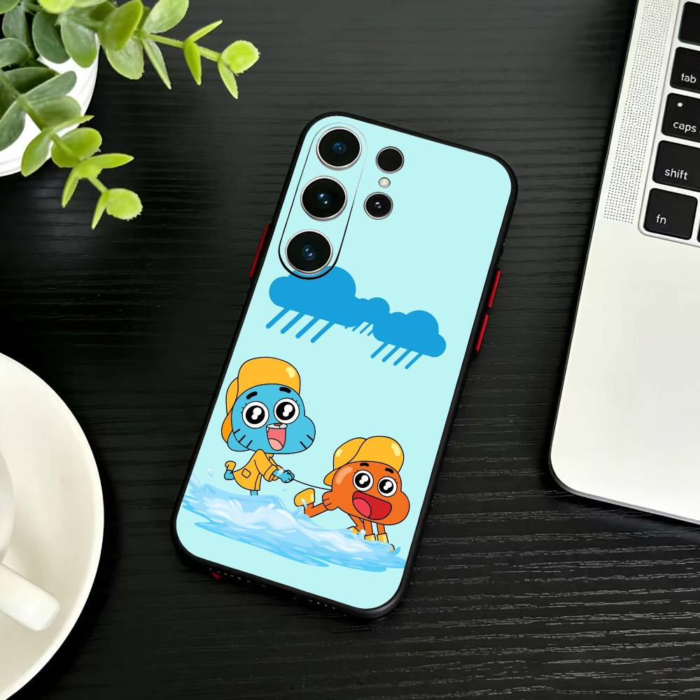 F-Gumball and Darwin Phone Case For Samsung S26,S25,S24,S23,S22,S30,S21,Ultra,Plus,FE 5G Black Soft Cover