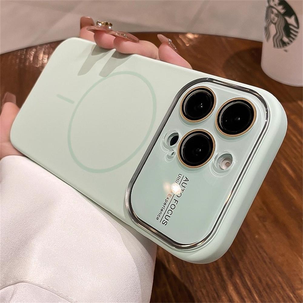 Продвинутый Жидкий Силикон Для Чехла Телефона Magsafe Для iPhone 17 Pro Max 16 14 15 13 Магнитная Зарядка Защитная Крышка Стеклянного Объектива