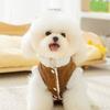 Suede Trendy Cool Locomotive Style Dog Clothes Can Tow Teddy Than Bear Small Dog Velvet Warm Pet Vest